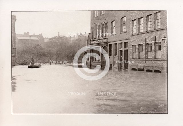 Flooding of the Rowntree Cocoa Works by the River Ouse, York, Yorkshire,1892. Artist: Unknown