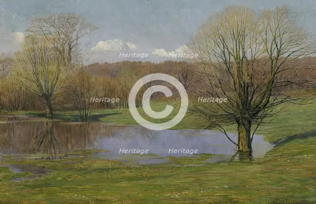 Floodplain landscape in early spring, 1927. Creator: Max Kahrer.