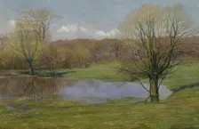 Floodplain landscape in early spring, 1927. Creator: Max Kahrer