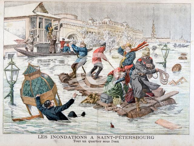 Floods in St Petersburg, Russia, 1903. Artist: Unknown