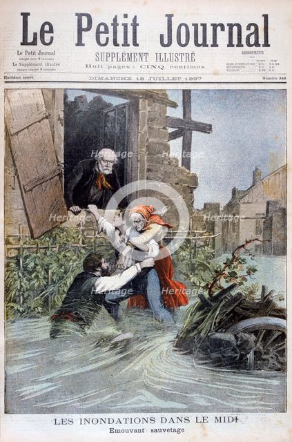 Floods in the Midi, South of France, 1897. Artist: Henri Meyer