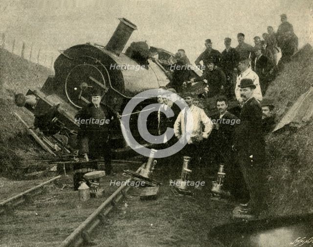 'Floods v. Railway Engine - A Collapse Near St. Erth', 1901. Creator: Unknown.