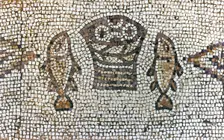 Floor mosaic, Church of the Multiplication, Tabgha, Galilee, Israel, 5th century (2008). Creator: Unknown