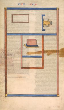 Floor Plan of the Tabernacle, one of six illustrated leaves from the Postilla..., ca. 1360-1380. Creator: Nicholas of Lyra