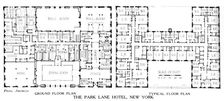 Floor plans, the Park Lane Hotel, New York City, 1924