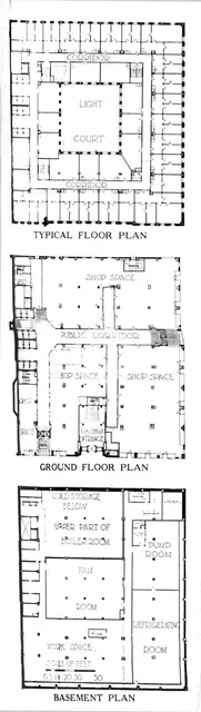 Floor plans, the SW Straus & Co Building, Chicago, Illinois, 1924. Artist: Unknown.