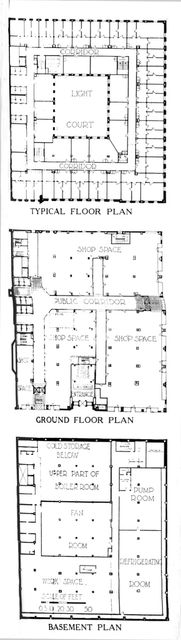 Floor plans, the SW Straus & Co Building, Chicago, Illinois, 1924. Artist: Unknown.