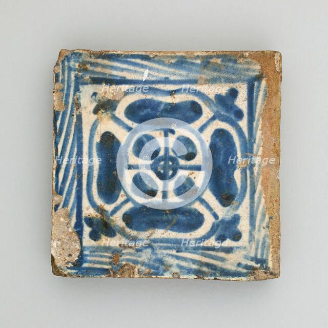 Floor Tile with Rosette, Manises, 1474/1500. Creator: Unknown.