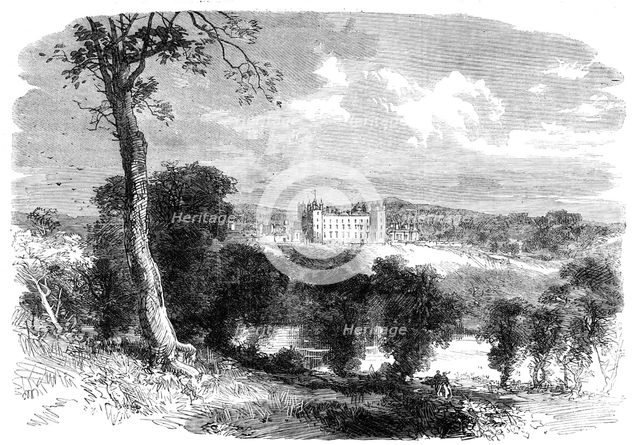 Floors Castle, Kelso, seat of the Duke of Roxburghe, visited by Prince and Princess of Wales, 1865. Creator: Unknown.