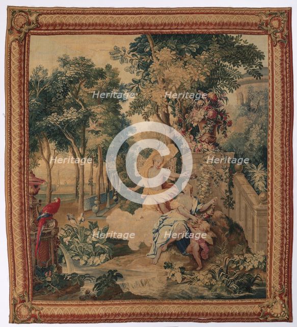 Flora and Zephyrus (from Set of Ovid's Metamorphoses), 1704-1731. Creator: Gobelins (French).