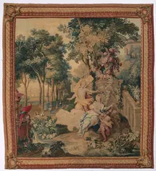 Flora and Zephyrus (from Set of Ovid's Metamorphoses), 1704-1731. Creator: Gobelins (French)