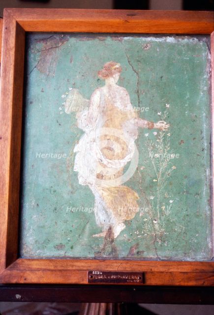 Flora or Primavera, Roman wall painting from Pompeii, c1st century. Creator: Unknown.
