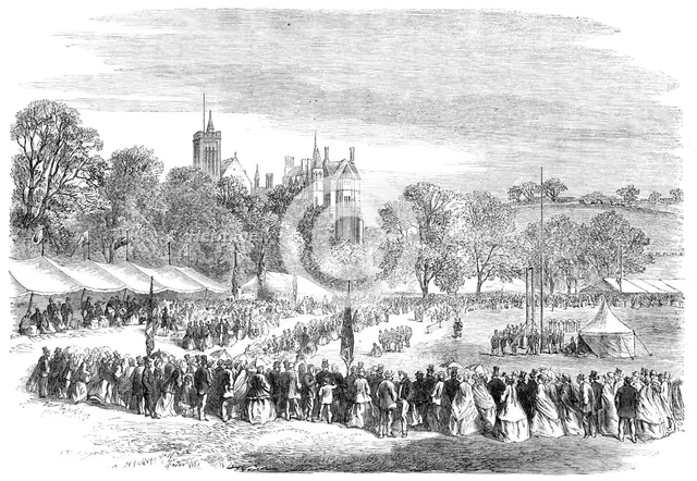 Floral, Musical, and Athletic Festival at Springfield Park, Lancaster, 1865. Creator: Unknown.