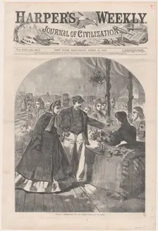 Floral Department of the Great Fair (Harper's Weekly, Vol. VIII), April 16, 1864. Creator: Unknown