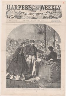 Floral Department of the Great Fair (Harper's Weekly, Vol. VIII), April 16, 1864. Creator: Unknown