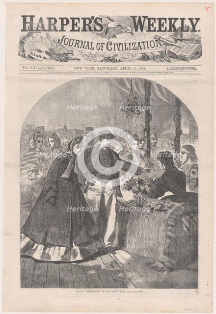 Floral Department of the Great Fair (Harper's Weekly, Vol. VIII), April 16, 1864. Creator: Unknown.