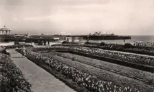 Floral gardens and the West Pier, Brighton, Sussex, 1938