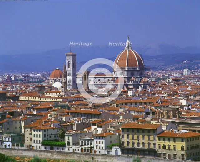 Florence from Piazzale Michaelangelo, Italy. Creator: Peter Thompson.