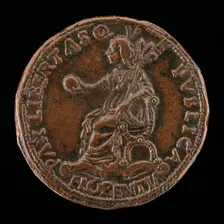 Florence Holding an Orb and Triple Olive Branch [reverse], c. 1464/1470. Creator: Unknown