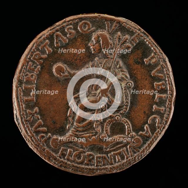 Florence Holding an Orb and Triple Olive Branch [reverse], c. 1464/1470. Creator: Unknown.