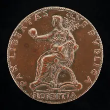 Florence Holding an Orb and Triple Olive Branch [reverse], probably 1465/1469. Creator: Unknown