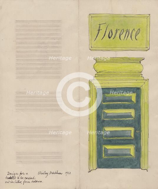 Florence leaflet, 1952. Creator: Shirley Markham.