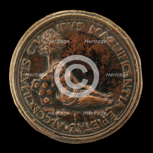 Florence Leaning on the Medici Shield [reverse], 1513/1516. Creator: Unknown.