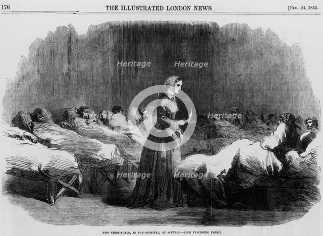 Florence Nightingale, English nurse and hospital reformer, 1855. Creator: Unknown.