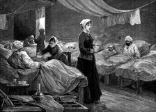 Florence Nightingale in the barrack hospital at Scutari, c1880. Creator: Unknown