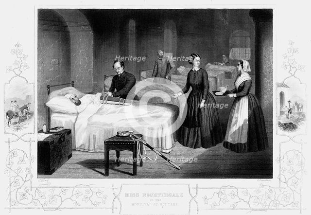 Florence Nightingale in the hospital at Scutari, c1860. Creator: Anon.