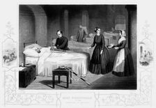Florence Nightingale in the hospital at Scutari, c1860. Creator: Anon