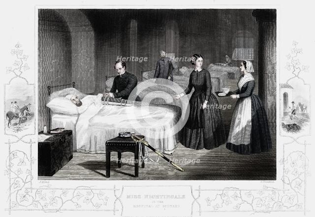 Florence Nightingale in the hospital at Scutari, c1860. Artist: Anon.