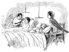 Florence Nightingale watching a nurse at work, 1854. Creator: Unknown