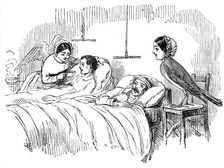 Florence Nightingale watching a nurse at work, 1854