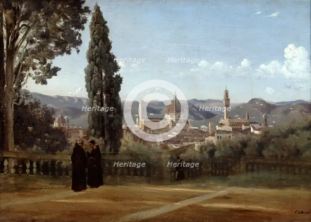 'Florence, View from the Boboli Gardens', 1835-1840. Artist: Jean-Baptiste-Camille Corot    