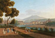 Florence, view of the Ponte Vecchio, 1826. Creator: Martynov, Andrei Yefimovich (1768-1826)