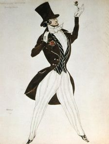 Florestan, design for a costume for the ballet Carnival composed by Robert Schumann, 1919. Artist: Leon Bakst