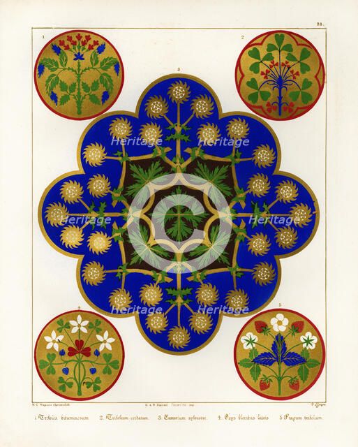 Floriated ornament: a series of thirty-one designs by Augustus Welby Pugin, architect..., 1849. Creator: H C Maguire.