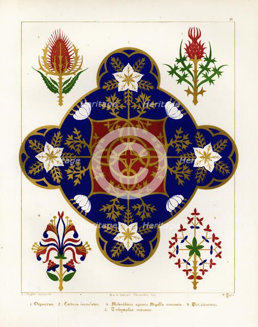 Floriated ornament: a series of thirty-one designs by Augustus Welby Pugin, architect..., 1849. Creator: H C Maguire.