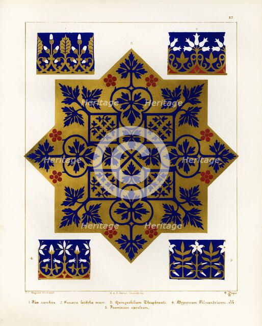Floriated ornament: a series of thirty-one designs by Augustus Welby Pugin, architect..., 1849. Creator: H C Maguire.
