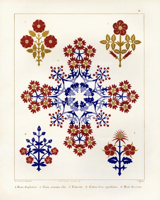 Floriated ornament: a series of thirty-one designs by Augustus Welby Pugin, architect..., 1849. Creator: H C Maguire.