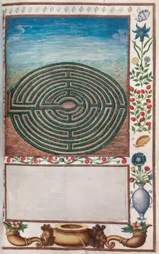 Florilegium: (page 15 recto) maze garden, 1608. Creator: Unknown