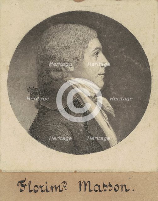 Florimond Masson, 1797-1798. Creator: Charles Balthazar Julien Févret de Saint-Mémin.