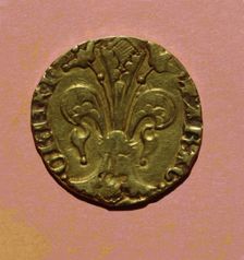 Florin, currency of the time of Peter III, coined in Perpignan, reverse