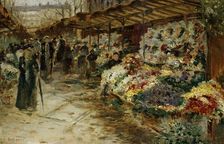 Flower Market 1882. Artist: Jean Francois Raffaelli