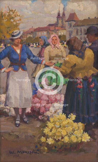 Flower market, 1936. Creator: Teodor Jozef Mousson.