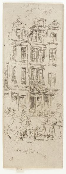 Flower Market, Brussels, 1887. Creator: James Abbott McNeill Whistler