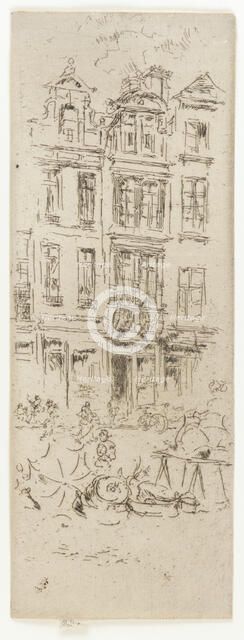 Flower Market, Brussels, 1887. Creator: James Abbott McNeill Whistler.