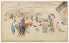 Flower Market: Dieppe, 1885. Creator: James Abbott McNeill Whistler