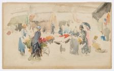 Flower Market: Dieppe, 1885. Creator: James Abbott McNeill Whistler